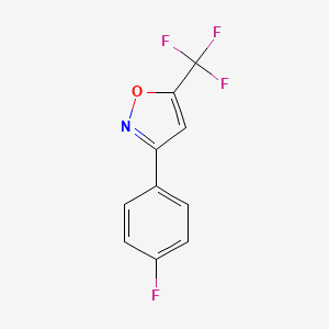 molecular formula C10H5F4NO B8789215 3-(4-Fluorophenyl)-5-(trifluoromethyl)-1,2-oxazole 