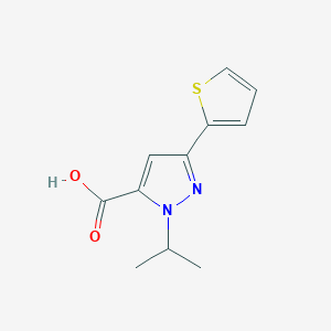 molecular formula C11H12N2O2S B8789232 1-isopropyl-3-(thiophen-2-yl)-1H-pyrazole-5-carboxylic acid 