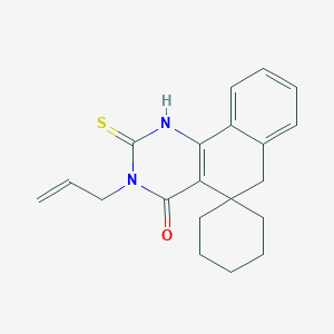 molecular formula C20H22N2OS B8789237 3-allyl-2-thioxo-2,3-dihydro-1H-spiro[benzo[h]quinazoline-5,1'-cyclohexan]-4(6H)-one 