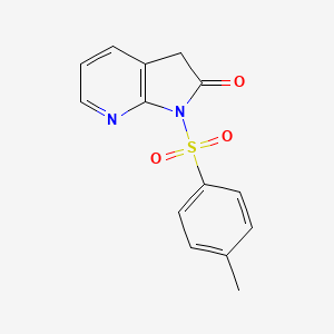 molecular formula C14H12N2O3S B8789374 2H-Pyrrolo[2,3-b]pyridin-2-one, 1,3-dihydro-1-[(4-methylphenyl)sulfonyl]- 