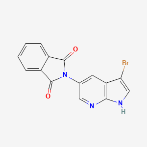 molecular formula C15H8BrN3O2 B8789418 2-(3-bromo-1H-pyrrolo[2,3-b]pyridin-5-yl)isoindoline-1,3-dione CAS No. 923583-84-0