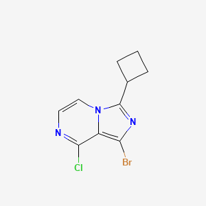 molecular formula C10H9BrClN3 B8789469 1-Bromo-8-chloro-3-cyclobutylimidazo[1,5-A]pyrazine 