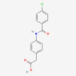 molecular formula C15H12ClNO3 B8789493 4-(4-Chlorobenzamido)-phenylacetic acid 