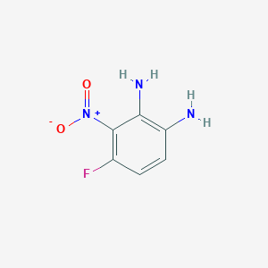 molecular formula C6H6FN3O2 B8789849 1,2-Benzenediamine, 4-fluoro-3-nitro- CAS No. 147285-79-8