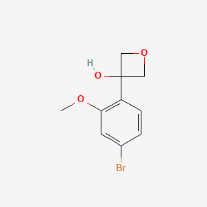 molecular formula C10H11BrO3 B8789953 3-(4-Bromo-2-methoxyphenyl)oxetan-3-ol 