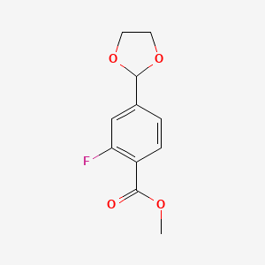 molecular formula C11H11FO4 B8789958 Methyl 4-(1,3-dioxolan-2-yl)-2-fluorobenzoate CAS No. 936551-93-8