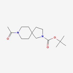 molecular formula C15H26N2O3 B8789971 2,8-Diazaspiro[4.5]decane-2-carboxylic acid, 8-acetyl-, 1,1-dimethylethyl ester 
