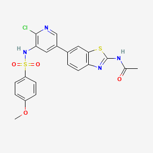 molecular formula C21H17ClN4O4S2 B8789982 N-[6-[6-Chloro-5-[[(4-methoxyphenyl)sulfonyl]amino]-3-pyridinyl]-1,3-benzothiazol-2-yl]acetamide 