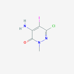 molecular formula C5H5ClIN3O B8789997 4-amino-6-chloro-5-iodo-2-methylpyridazin-3(2H)-one 