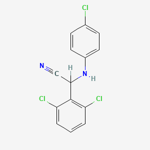 molecular formula C14H9Cl3N2 B8790419 ((4-Chlorophenyl)amino)(2,6-dichlorophenyl)acetonitrile CAS No. 74929-43-4