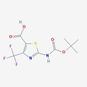 molecular formula C10H11F3N2O4S B8790488 2-[(Tert-butoxycarbonyl)amino]-4-(trifluoromethyl)-1,3-thiazole-5-carboxylic acid CAS No. 302963-97-9