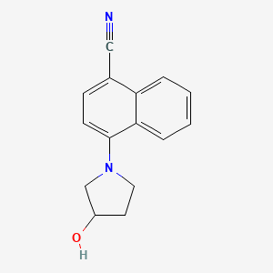 molecular formula C15H14N2O B8790493 4-(3-Hydroxypyrrolidin-1-yl)naphthalene-1-carbonitrile CAS No. 664362-70-3