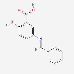 molecular formula C14H11NO3 B8790506 Benzoic acid, 2-hydroxy-5-[(phenylmethylene)amino]- CAS No. 122228-37-9