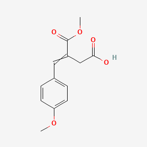molecular formula C13H14O5 B8790539 3-(Methoxycarbonyl)-4-(4-methoxyphenyl)but-3-enoic acid 