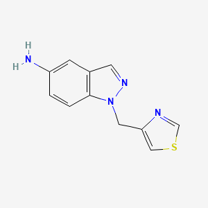 molecular formula C11H10N4S B8790555 1-(1,3-Thiazol-4-ylmethyl)-1H-indazol-5-amine CAS No. 833474-37-6