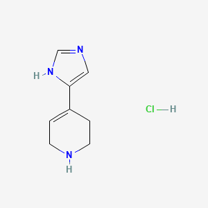 molecular formula C8H12ClN3 B8790561 4-(4-Imidazole)-1,2,5,6-tetrahydropyridine hydrochloride CAS No. 873551-16-7