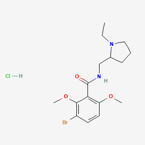 molecular formula C16H24BrClN2O3 B8790592 3-Bromo-N-((1-ethylpyrrolidin-2-yl)methyl)-2,6-dimethoxybenzamide hydrochloride 