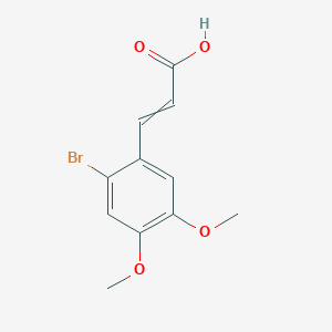 molecular formula C11H11BrO4 B8790662 (2E)-3-(2-Bromo-4,5-dimethoxyphenyl)acrylic acid 