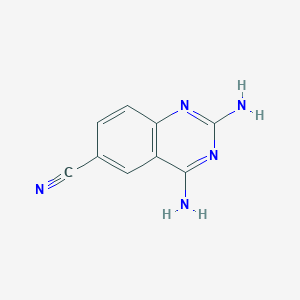 molecular formula C9H7N5 B8790670 2,4-Diaminoquinazoline-6-carbonitrile CAS No. 18917-68-5