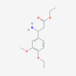 molecular formula C14H21NO4 B8790870 Ethyl 3-amino-3-(4-ethoxy-3-methoxyphenyl)propanoate 