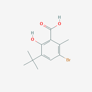 molecular formula C12H15BrO3 B8790907 3-Bromo-5-tert-butyl-6-hydroxy-2-methylbenzoic acid CAS No. 59889-29-1