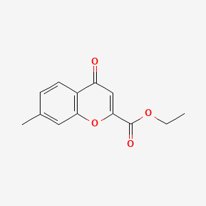 molecular formula C13H12O4 B8790948 4H-1-Benzopyran-2-carboxylic acid, 7-methyl-4-oxo-, ethyl ester CAS No. 33543-95-2