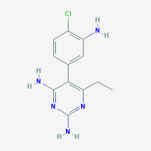 molecular formula C12H14ClN5 B8790955 5-(3-Amino-4-chlorophenyl)-6-ethylpyrimidine-2,4-diamine CAS No. 24851-19-2