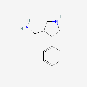 molecular formula C11H16N2 B8790975 (4-Phenylpyrrolidin-3-yl)methanamine 