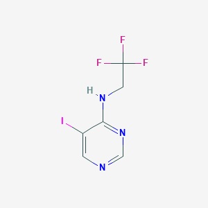 molecular formula C6H5F3IN3 B8791075 5-iodo-N-(2,2,2-trifluoroethyl)pyrimidin-4-amine CAS No. 1356055-12-3