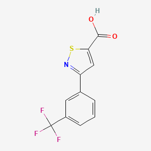 molecular formula C11H6F3NO2S B8791087 5-Isothiazolecarboxylic acid, 3-(3-(trifluoromethyl)phenyl)- CAS No. 82424-94-0