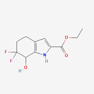 molecular formula C11H13F2NO3 B8791127 Ethyl 6,6-Difluoro-7-hydroxy-4,5,6,7-tetrahydro-1H-indole-2-carboxylate CAS No. 1433990-10-3