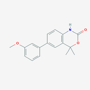 molecular formula C17H17NO3 B8791148 6-(3-Methoxyphenyl)-4,4-dimethyl-1H-benzo[D][1,3]oxazin-2(4H)-one CAS No. 304854-36-2