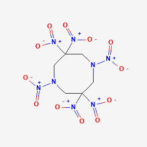 molecular formula C6H8N8O12 B8791319 1,1,3,5,5,7-Hexanitro-3,7-diazacyclooctane CAS No. 88371-89-5