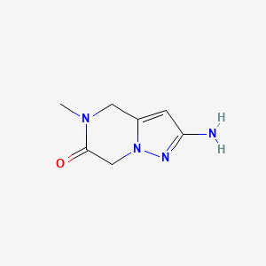 molecular formula C7H10N4O B8791444 2-Amino-5-methyl-4,5-dihydropyrazolo[1,5-a]pyrazin-6(7H)-one 