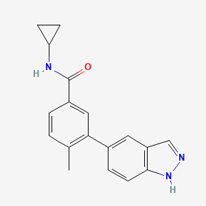molecular formula C18H17N3O B8791549 N-cyclopropyl-3-(1H-indazol-5-yl)-4-methylbenzamide CAS No. 651780-47-1