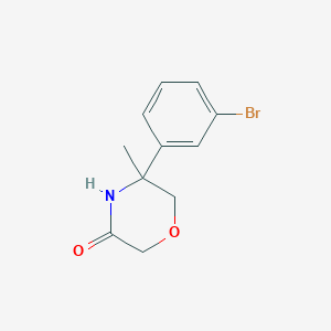 molecular formula C11H12BrNO2 B8791563 5-(3-Bromophenyl)-5-methylmorpholin-3-one 