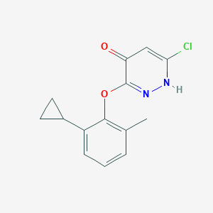 molecular formula C14H13ClN2O2 B8791606 6-Chloro-3-(2-cyclo-propyl-6-methylphenoxy)-4-pyridazinol CAS No. 499223-49-3