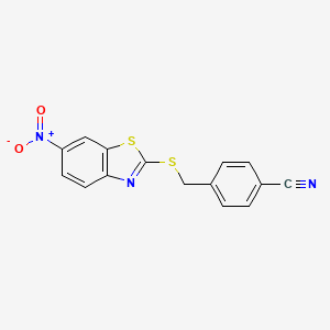 4-{[(6-Nitro-1,3-benzothiazol-2-yl)sulfanyl]methyl}benzonitrile