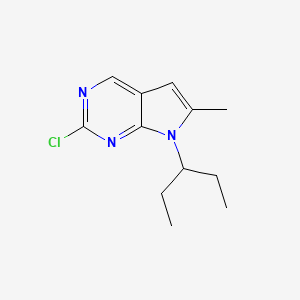 molecular formula C12H16ClN3 B8791910 2-Chloro-6-methyl-7-(pentan-3-yl)-7H-pyrrolo[2,3-d]pyrimidine 