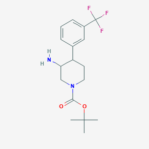 molecular formula C17H23F3N2O2 B8791913 Tert-butyl 3-amino-4-[3-(trifluoromethyl)phenyl]piperidine-1-carboxylate 