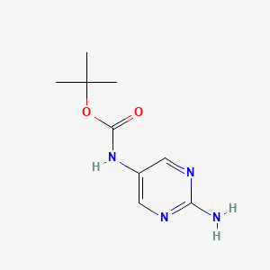 molecular formula C9H14N4O2 B8792000 tert-Butyl (2-aminopyrimidin-5-yl)carbamate 