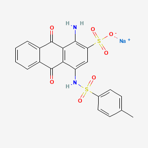 molecular formula C21H15N2NaO7S2 B8792092 Sodium 1-amino-9,10-dihydro-4-(((4-methylphenyl)sulphonyl)amino)-9,10-dioxoanthracene-2-sulphonate CAS No. 64981-00-6