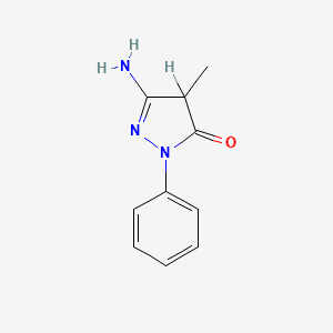 molecular formula C10H11N3O B8792100 5-Amino-2,4-dihydro-4-methyl-2-phenyl-3H-pyrazol-3-one CAS No. 58686-39-8