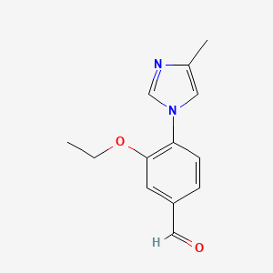 molecular formula C13H14N2O2 B8792104 3-ethoxy-4-(4-methyl-1H-imidazol-1-yl)benzaldehyde CAS No. 870837-28-8