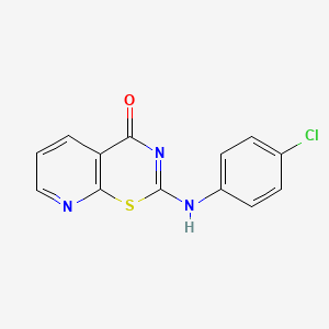 molecular formula C13H8ClN3OS B8792106 4H-Pyrido[3,2-e]-1,3-thiazin-4-one, 2-[(4-chlorophenyl)amino]- CAS No. 56708-28-2
