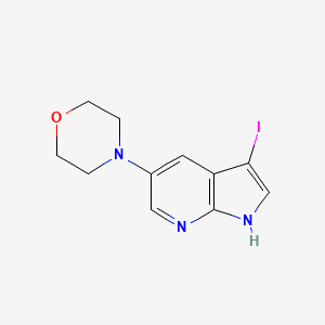 molecular formula C11H12IN3O B8792120 1H-Pyrrolo[2,3-b]pyridine, 3-iodo-5-(4-morpholinyl)- 