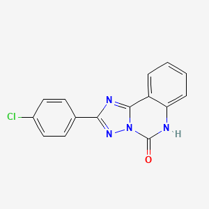 molecular formula C15H9ClN4O B8792130 2-(4-Chlorophenyl)-[1,2,4]triazolo[1,5-c]quinazolin-5(6H)-one CAS No. 104614-80-4
