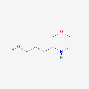 molecular formula C7H15NO2 B8792274 3-(Morpholin-3-yl)propan-1-ol 