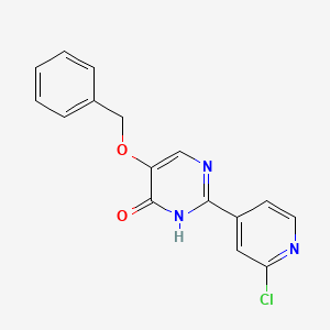 molecular formula C16H12ClN3O2 B8792332 5-(Benzyloxy)-2-(2-chloropyridin-4-yl)pyrimidin-4-ol 