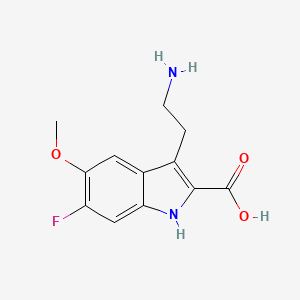 B8792364 3-(2-Aminoethyl)-6-fluoro-5-methoxy-1H-indole-2-carboxylic acid CAS No. 62106-04-1